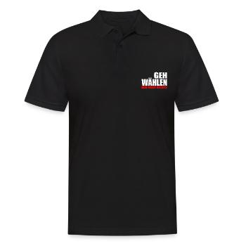 Geh wählen - Männer Poloshirt - Schwarz - Vorne - Kai (181cm)