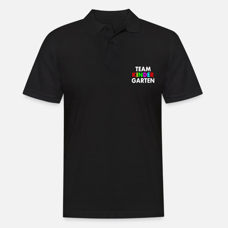 Team kindergarten - Männer Poloshirt - Schwarz