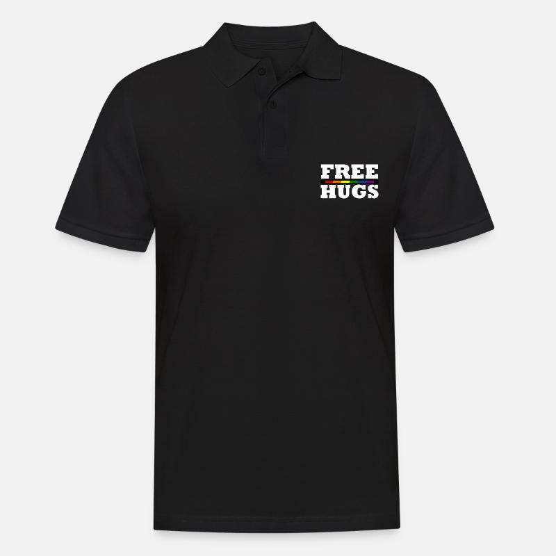 Free Hugs - Männer Poloshirt - Schwarz