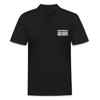 GEH WÄHLEN - Männer Poloshirt - Schwarz - Vorne - Kai (181cm)