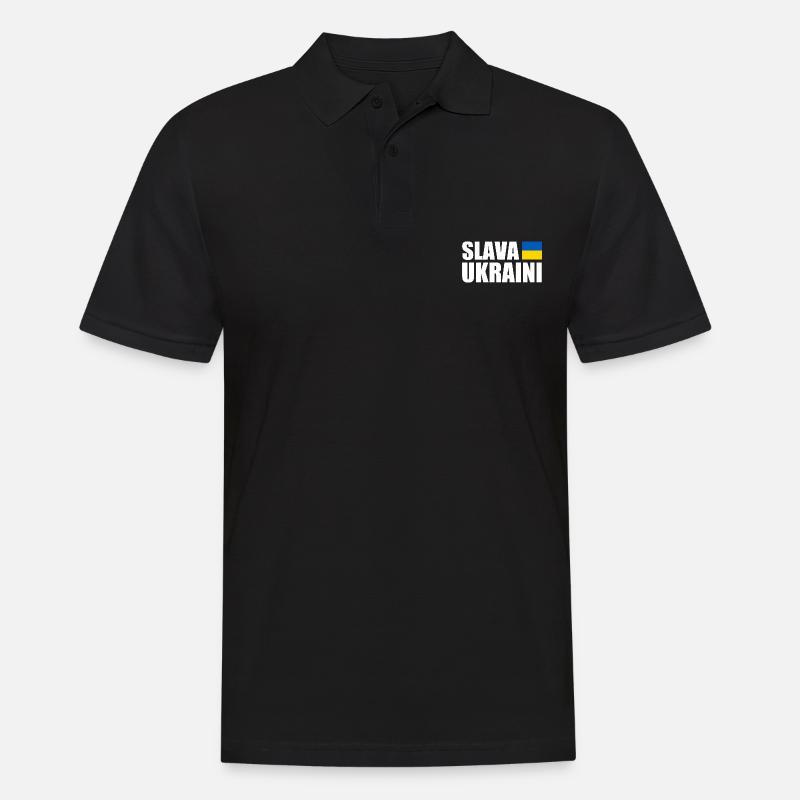 Slava ukraini - Männer Poloshirt - Schwarz