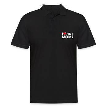 I love hot moms - Männer Poloshirt - Schwarz - Vorne - Kai (181cm)