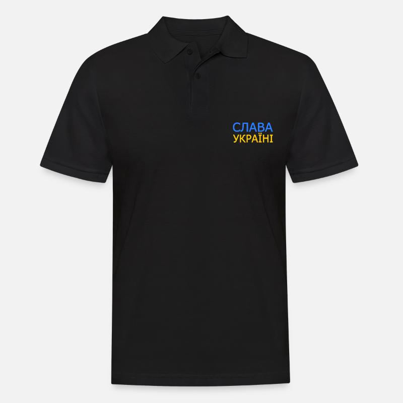 Slava ukraini - Männer Poloshirt - Schwarz