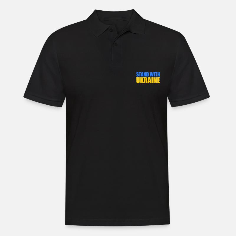 stand with ukraine - Männer Poloshirt - Schwarz