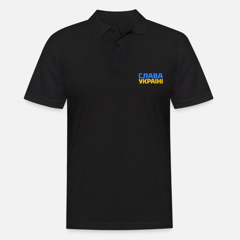 Slava ukraini - Männer Poloshirt - Schwarz