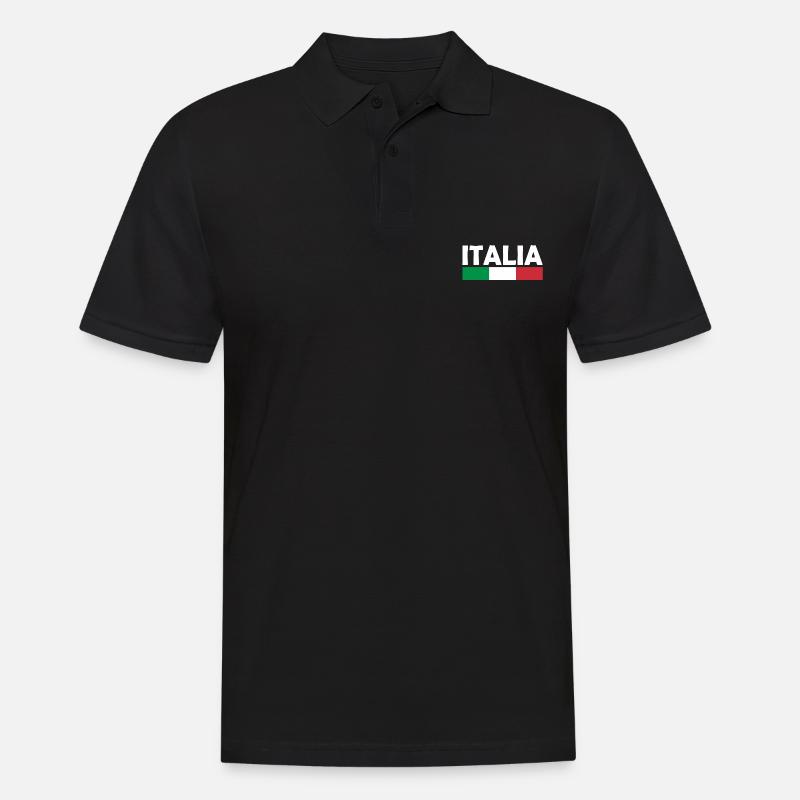 Italien - Männer Poloshirt - Schwarz