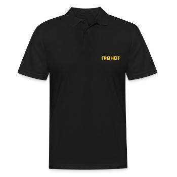 freiheit - Männer Poloshirt - Schwarz - Vorne - Kai (181cm)