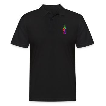 Multicolour Giraffe - Men's Polo Shirt - black - Front - Kai (181cm)