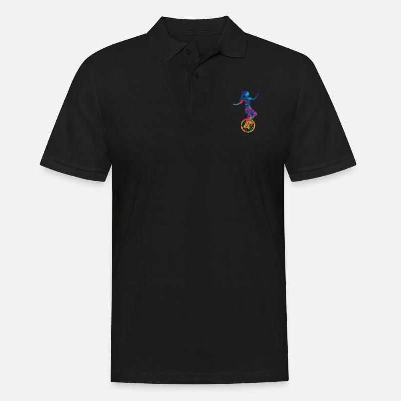Einrad Geschenk Einradfahrerin Einradfahren Retro - Männer Poloshirt - Schwarz
