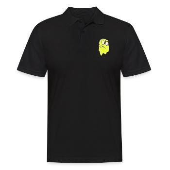 Lustig grimmig blickender Geist in Gelb - Männer Poloshirt - Schwarz - Vorne - Kai (181cm)