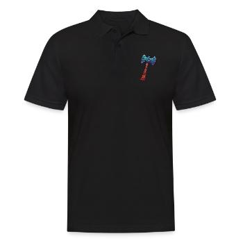 Coole Wikinger-Axt mit Runen verziert - Männer Poloshirt - Schwarz - Vorne - Kai (181cm)
