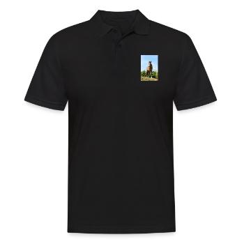 Pferd - Männer Poloshirt - Schwarz - Vorne - Kai (181cm)