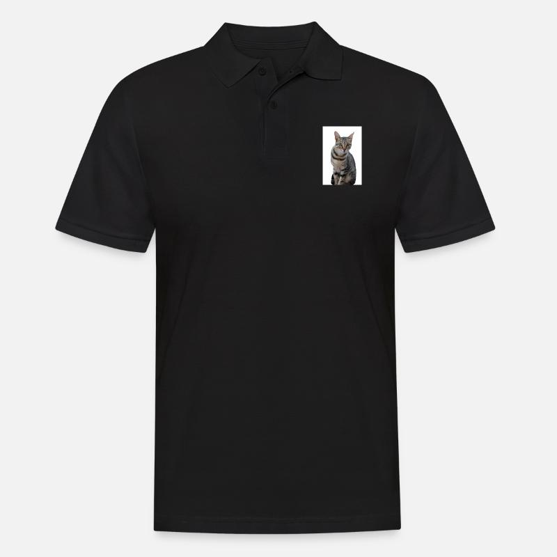 Chat chat noir chaton - Polo Homme - noir