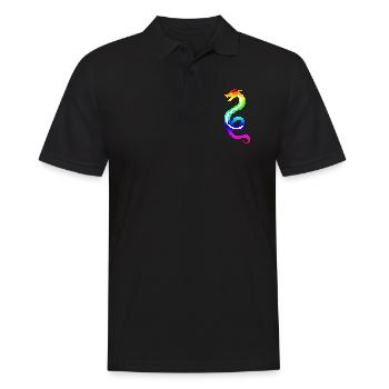 colorful retro dragon - Men's Polo Shirt - black - Front - Kai (181cm)