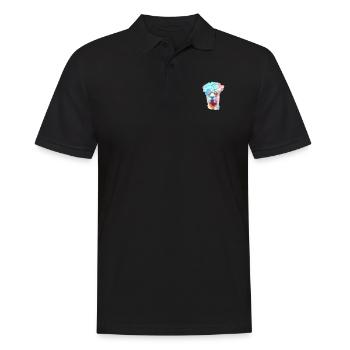 Alpaka, Llama, lama, modern, bunt, purple,graffiti - Männer Poloshirt - Schwarz - Vorne - Kai (181cm)
