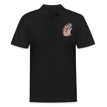 Abstrakt Saxophon - Männer Poloshirt - Schwarz - Vorne - Kai (181cm)