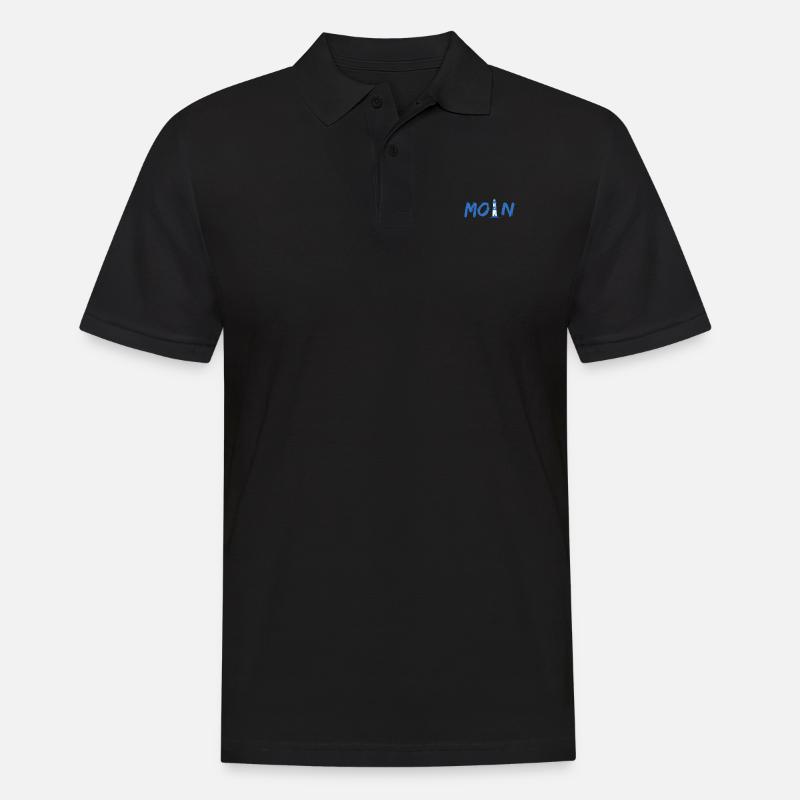 Moin Leuchtturm - Männer Poloshirt - Schwarz