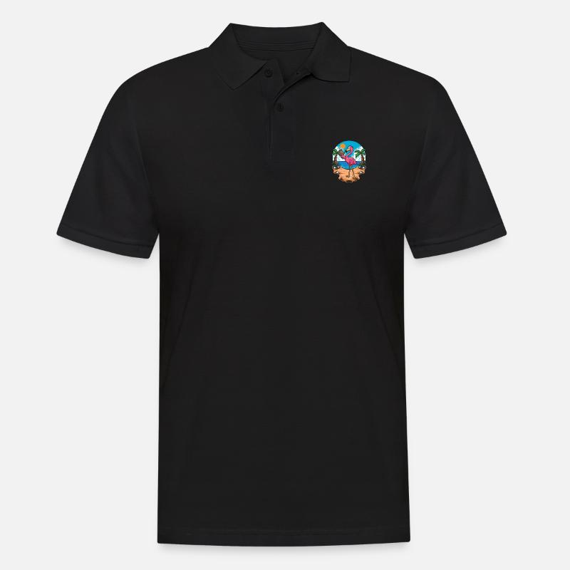 Flamingo - Männer Poloshirt - Schwarz