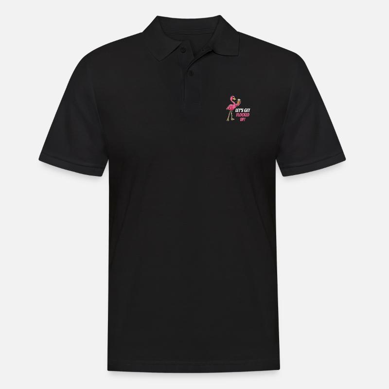 Flamingo - Männer Poloshirt - Schwarz