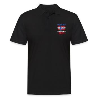 Angeln Norwegen 2024 Angeltour - Männer Poloshirt - Schwarz - Vorne - Kai (181cm)