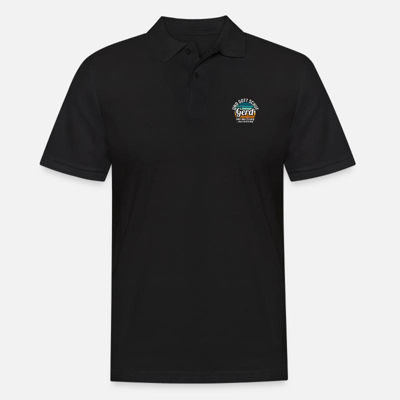 Gerd - Männer Poloshirt - Schwarz