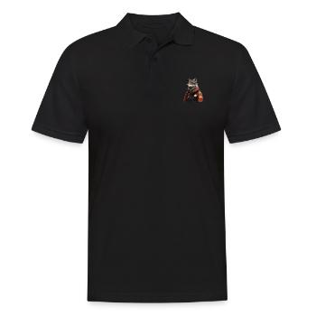 Wolf - Männer Poloshirt - Schwarz - Vorne - Kai (181cm)
