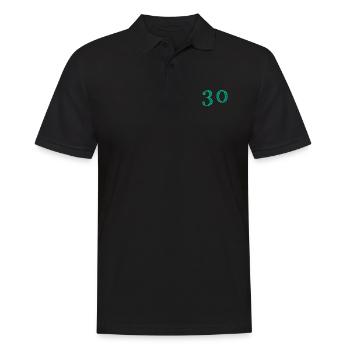 30 JAHRE. 30-jähriges JUBILÄUM. JUBILÄUM 30 JAHRE. 30 - Männer Poloshirt - Schwarz - Vorne - Kai (181cm)