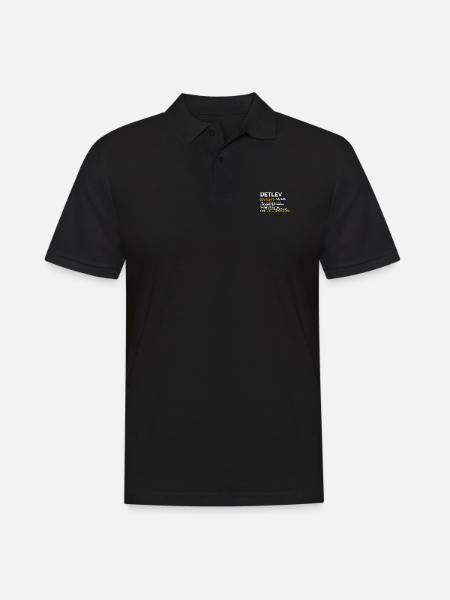 Detlev - Männer Poloshirt - Schwarz
