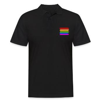 Regenbogen Regenbogenfahne - Männer Poloshirt - Schwarz - Vorne - Kai (181cm)