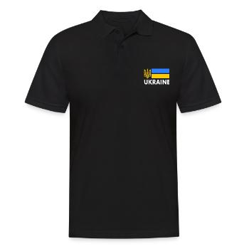 Ukraine - Männer Poloshirt - Schwarz - Vorne - Kai (181cm)