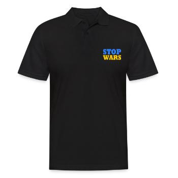 Stop war - Männer Poloshirt - Schwarz - Vorne - Kai (181cm)