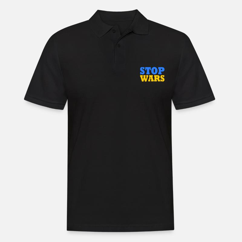Stop war - Männer Poloshirt - Schwarz