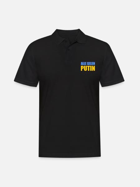 Alle gegen putin - Männer Poloshirt - Schwarz