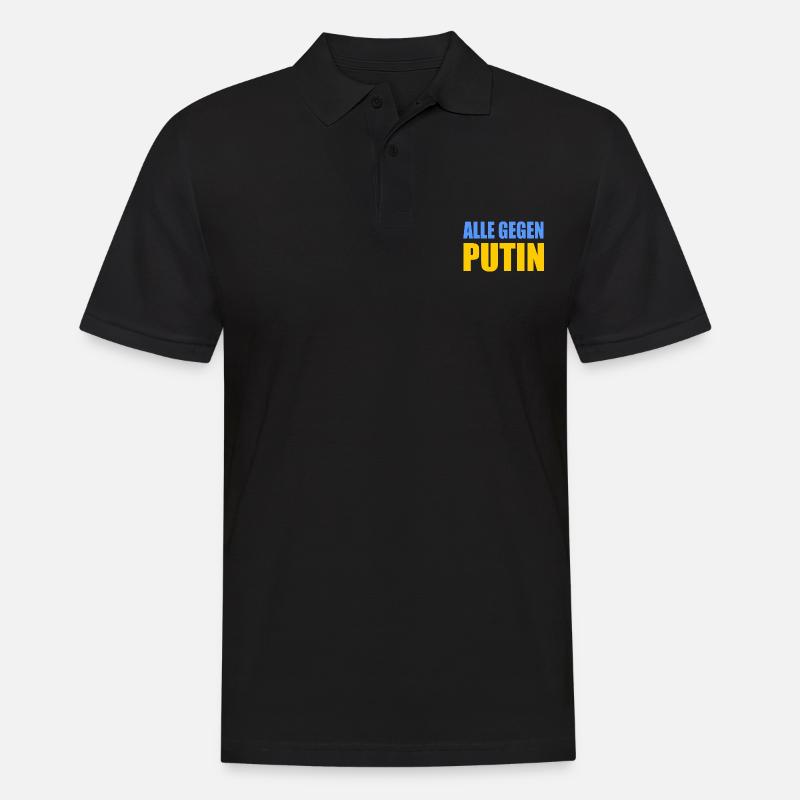 Alle gegen putin - Männer Poloshirt - Schwarz