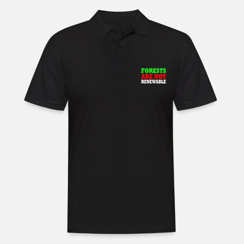 forests are not renewable - Männer Poloshirt - Schwarz
