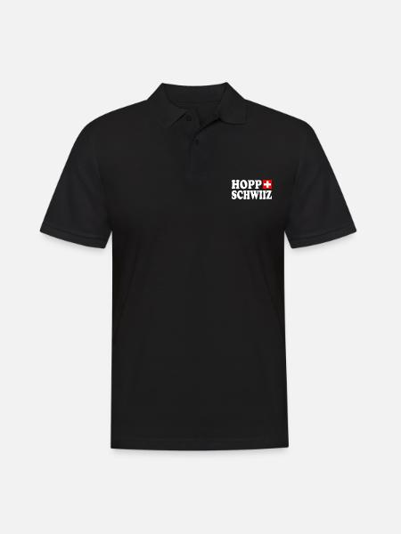 Hopp schwiiz - Männer Poloshirt - Schwarz