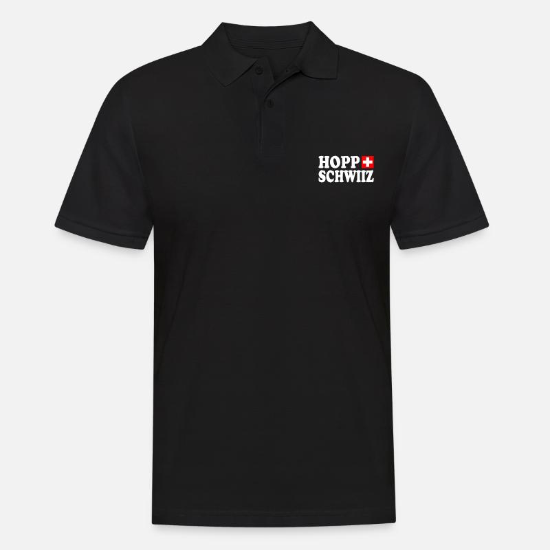 Hopp schwiiz - Männer Poloshirt - Schwarz