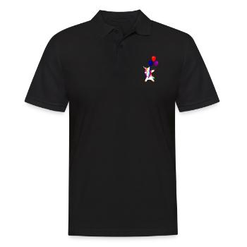 dabbing unicorn, dabbendes Einhorn Einhörner - Männer Poloshirt - Schwarz - Vorne - Kai (181cm)