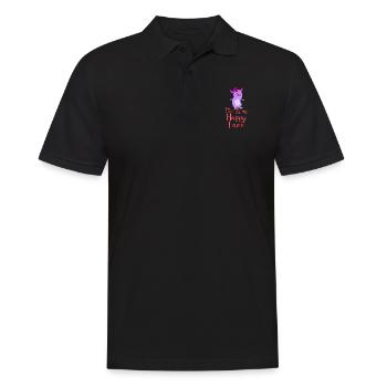 Angry face face cartoon happy face cartoon - Men's Polo Shirt - black - Front - Kai (181cm)