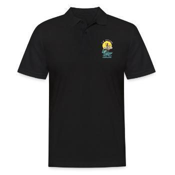Je me sens Tide-ally génial drôle Retro Surfer - Polo Homme - noir - Devant - Kai (181cm)