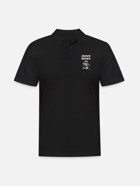 Jesus fodbold gave sjov fodbold Gud Jesus citat - Herre poloshirt - sort