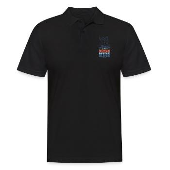 I Work Hard So My Dinosaur Can Have A Better Life - Männer Poloshirt - Schwarz - Vorne - Kai (181cm)
