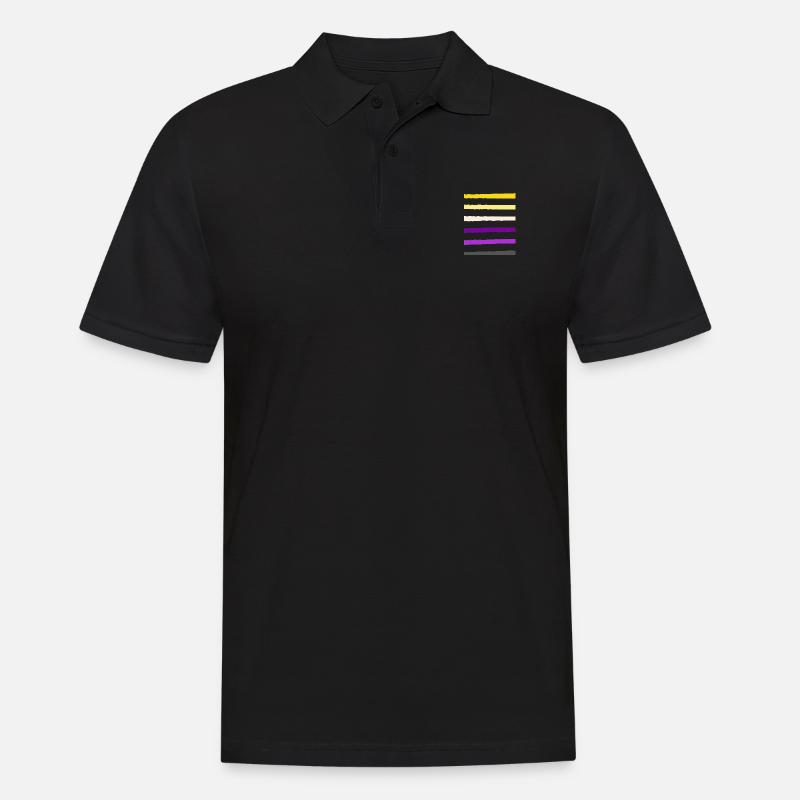 non binary stripe - Men's Polo Shirt - black