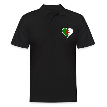 Drapeau coeur Algérie - Polo Homme - noir - Devant - Kai (181cm)