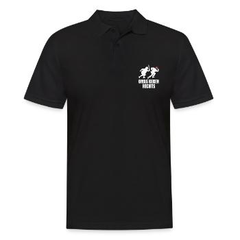 Omas gegen rechts - Männer Poloshirt - Schwarz - Vorne - Kai (181cm)