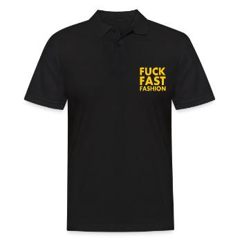 Fuck fast fashion - Polo Homme - noir - Devant - Kai (181cm)