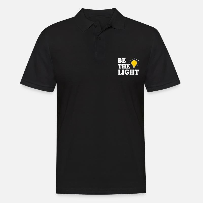 Be the light - Männer Poloshirt - Schwarz