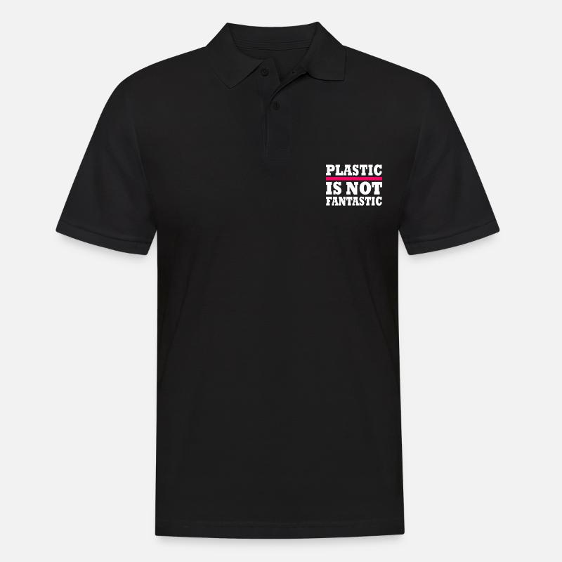 Plastic is not fantastic - Männer Poloshirt - Schwarz