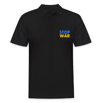 Stop war - Männer Poloshirt - Schwarz - Vorne - Kai (181cm)