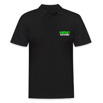 grüne nein danke - Männer Poloshirt - Schwarz - Vorne - Kai (181cm)